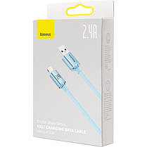 Кабель Baseus Crystal Shine Series Fast Charging Cable USB to Lightning 2.4A 1.2m CAJY001103 Blue, фото 6