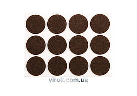 Протектор самоклеючий повстяний VOREL, Ø=28мм/12шт. (коричневі) [60/720]