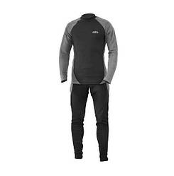 Термобілизна Fishing ROI мікро-фліс (чорно-сіра)  (S, M,L,XL,2XL,3XL), термобілизна для полювання та риболовлі