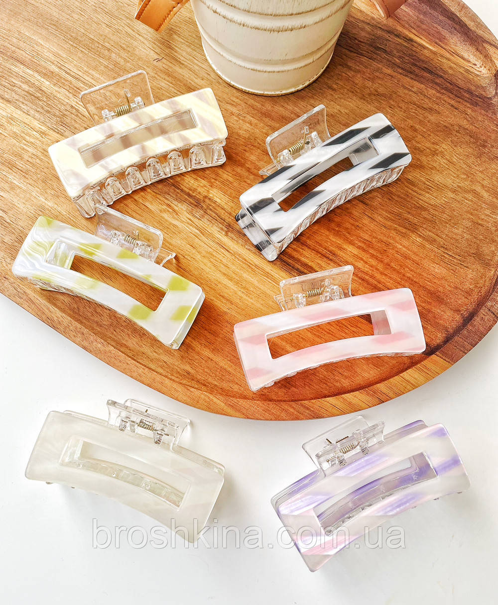 Краби для волосся 8,5*4 см 6 шт/уп ФРАНЦУЗЬКИЙ ПЛАСТИК, фото 1