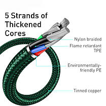 Кабель Baseus Display Fast Charging Cable USB to Type-C 66W 1m CASX020006 Green, фото 4