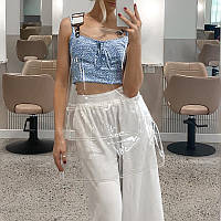 Багаторазовий перукарський фартух прозорий полівінілхлорид з білими лямками, 58х60 см