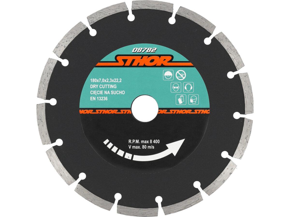 Диск відрізний алмазний сегментний STHOR : Ø= 180 мм, t-2.3 х h- 7 мм по кам, бетоні, кераміці(DW)
