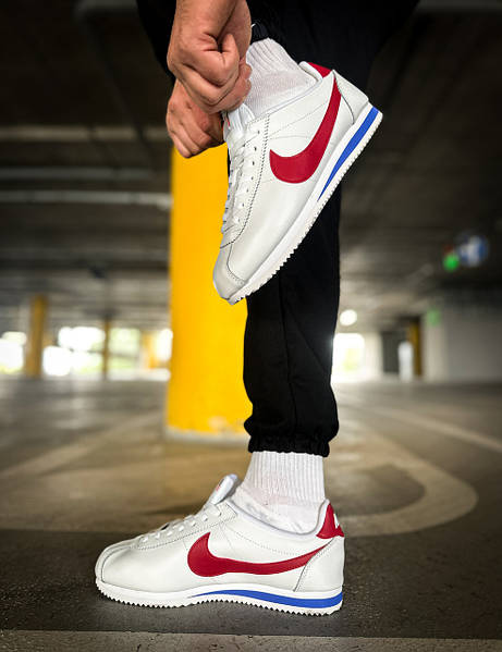Nike Cortez Leather Forrest Gump White Red Krosonavtik 2391150165