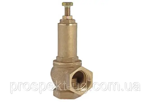 Клапан Ду32 (1 1/4") запобіжний регулюючий кутовий латунний В-В
