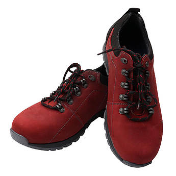 Польські шкіряні кросівки Lemi 116 Bordo