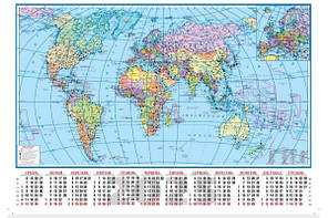 Календар мапа світу  А1 (90*60см)
