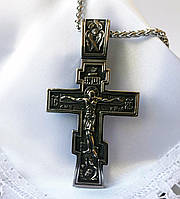 Хрест з чорнінням на цепочці. Розмір хреста: 7×3.8 см
