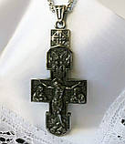 Хрестик з чорнінням на цепочці, 8×3.5 см, фото 2