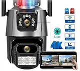 Камера відеоспостереження P11 9533 Wi-Fi 6 mp, на 2 лінзи, чорна, фото 5