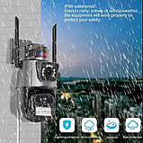 Камера відеоспостереження P11 9533 Wi-Fi 6 mp, на 2 лінзи, чорна, фото 8