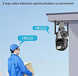 Камера відеоспостереження P11 9533 Wi-Fi 6 mp, на 2 лінзи, чорна, фото 9