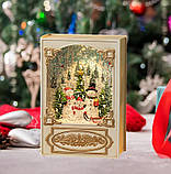Нічник новорічний музичний Xmas WDL 24023B 3579, сніговики, фото 2