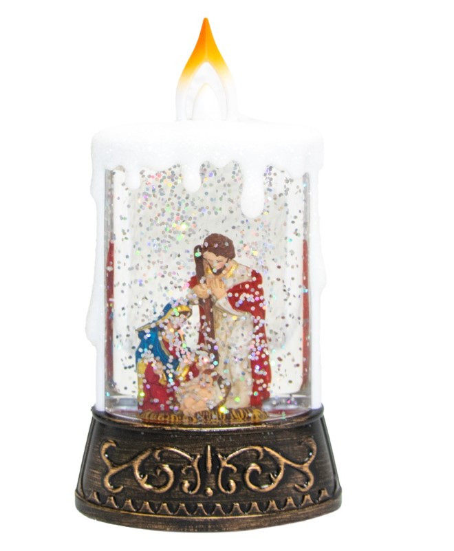 Нічник новорічний Свічка XMAS WDL 23005C 3577, Іісус, фото 1