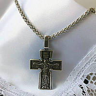 Підвіска Хрестик з цепочкою і чорнінням металу 4.5×2.5 см