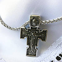 Двосторонній хрест з металу з чорнінням 4×2.5 см