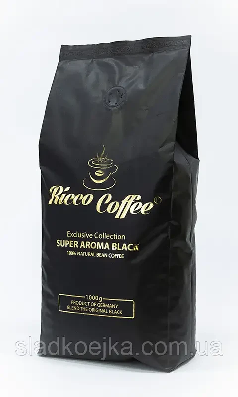 Зернова кава Ricco Coffee Super Aroma Black 1 кг, фото 1