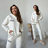 Теплий жіночий спортивний костюм із капюшоном із турецького футеру, фото 3