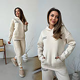Теплий жіночий спортивний костюм із капюшоном із турецького футеру, фото 6