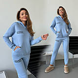 Теплий жіночий спортивний костюм із капюшоном із турецького футеру, фото 5