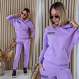 Теплий жіночий спортивний костюм із капюшоном із турецького футеру, фото 8