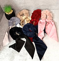 Резинка для волосся хутряна, кольорова 22см