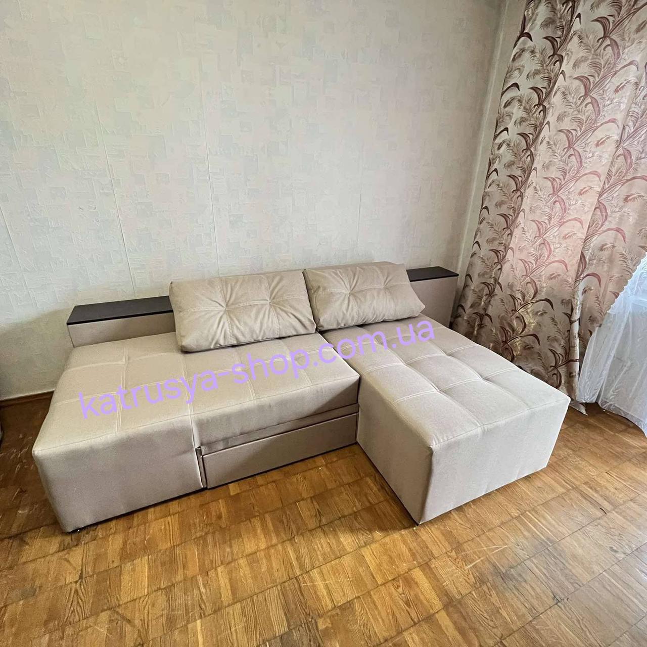 Диван трансформер Релакс (стандарт) (прямий, кутовий) рогожка карамель