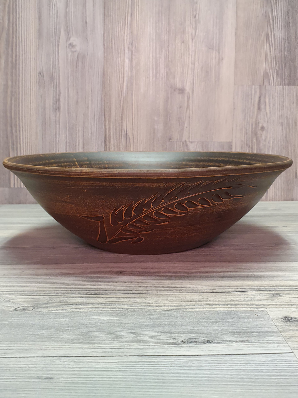 Салатник / салатниця / миска для салату глиняний (з червоної глини), 2.5 л, фото 1