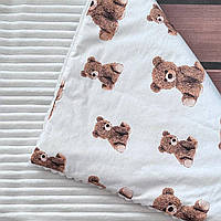 Дитячий всесезонний плед зі зйомним синтепоном для дому, прогулянок, в коляску, ліжечко BST Білий з коричневим 1