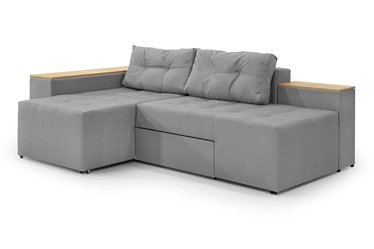 Диван кутовий Баварія (стандарт) рогожка світло-сірий, фото 1