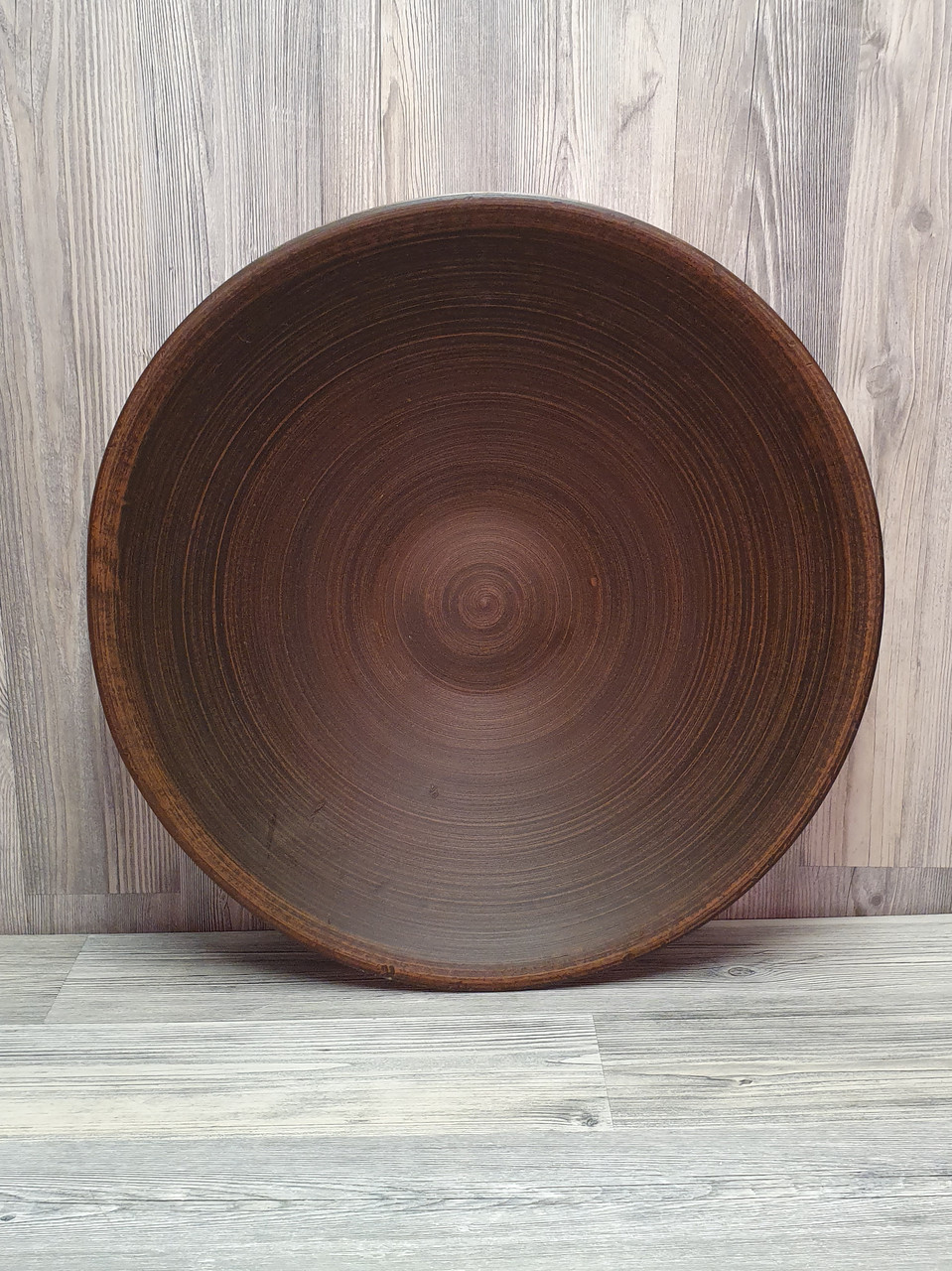 Блюдо велике глиняне (з червоної глини), кругле, глибоке, для фуршету, банкету