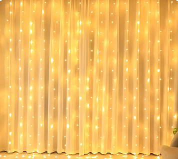 Різдвяні світлодіодні штори з USB-підключенням і пультом керування