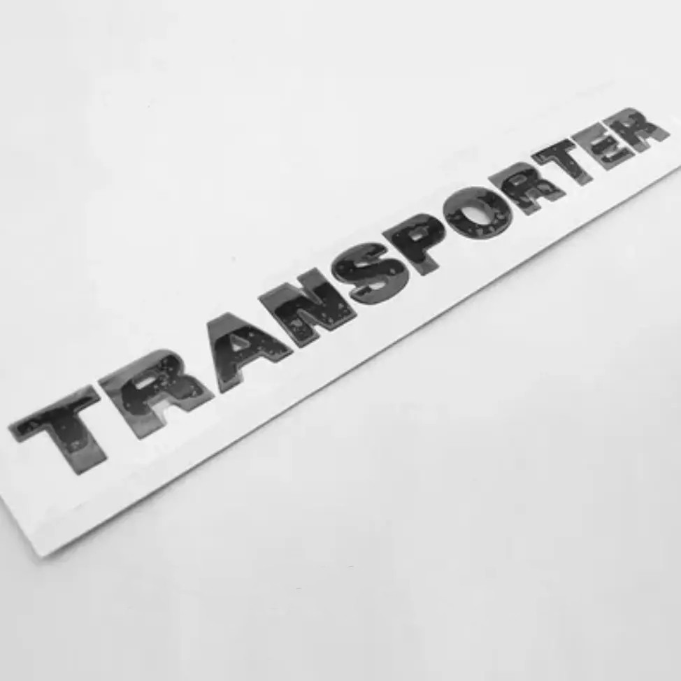 Емблема напис TRANSPORTER для Volkswagen чорна 340х25мм (на скотчі) 7H0853687739, фото 1