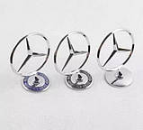 Емблема приціл на капот Mersedes-Benz (Хром + Чорний напис) 44 мм (на скотчі) A1408800286, фото 4