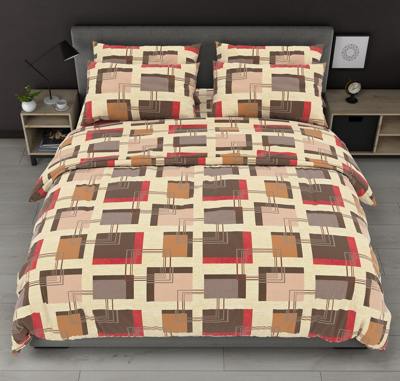 Євро комплект постільної білизни стандартний, принт: Шотландія