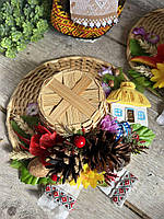 Український капелюх з будиночком  "На добробут", 18 см, семейний оберіг, український народний оберіг, оберіг для оселі