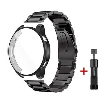 Комплект для годинника Amazfit Balance чорний (чохол + ремінець Rolex design 22 мм)