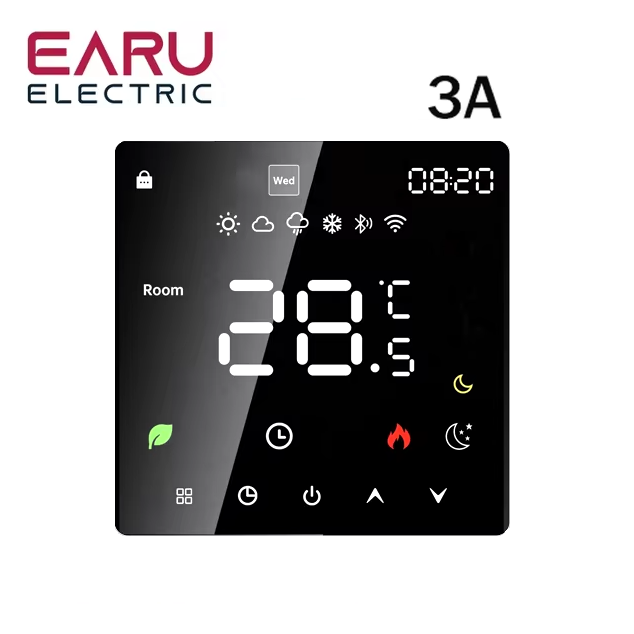 Розумний програмований сенсорний термостат EARU K6H (3A) (Без WIFI) для водяних систем опалення, фото 1
