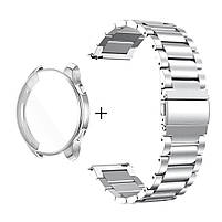 Комплект для годинника Amazfit Balance сріблястий (чохол + ремінець Rolex design 22 мм), фото 3