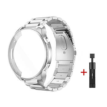 Комплект для годинника Amazfit Balance сріблястий (чохол + ремінець Rolex design 22 мм)