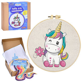 Набір для вишивки Hobbytopia LIMO TOY (нитки, п'яльце 20см, голка, тканина з малюнком) DYEK1021