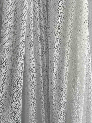 Тюль сітка Метелик №19459 біла на відріз, фото 3