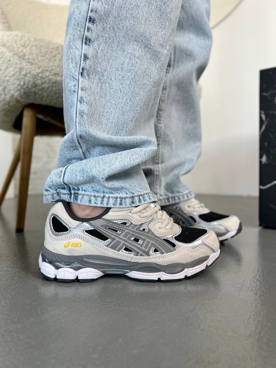 Чоловічі спортивні кросівки Asics gel (білі з чорним) модні повсякденні кросівки Ar49539 Асикс vkross