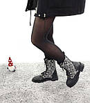 Жіночі зимові черевики Louis Vuitton Boots Black Fur (чорні з лого) високі теплі на хутрі Y13036 топ, фото 7