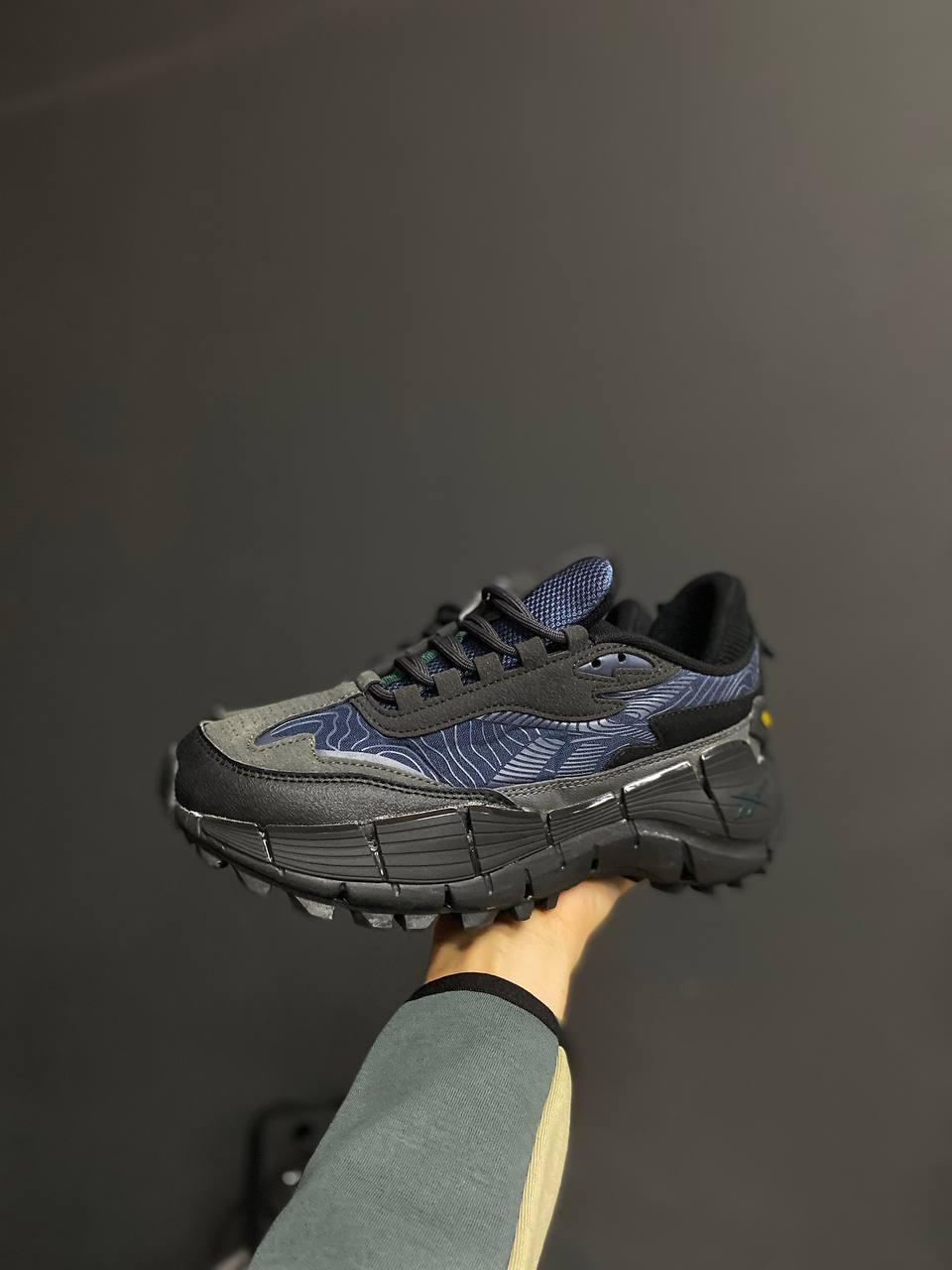 Чоловічі повсякденні кросівки Reebok Zig Kinetica 2,5 Edge Edge Blue-Black (чорно-сині) модні R057-N Рибок vkross