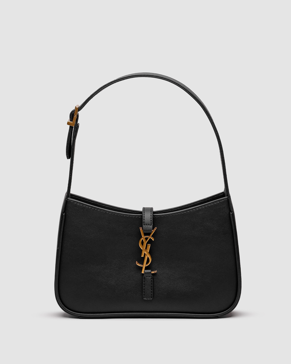 Жіноча сумка Yves Saint Laurent Hobo Le 5 A 7 Leather Shoulder Bag in Black (чорна) зручна сумочка KIS99009 vkross