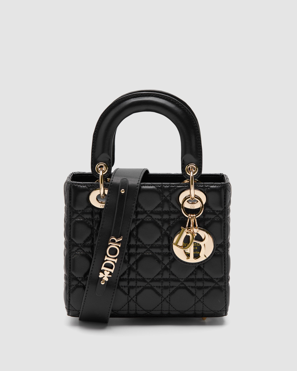 Жіноча сумка Christian Dior Small Lady Dior My ABCDIOR Bag Black (чорна) зручна стильна сумочка KIS99002 vkross, фото 1