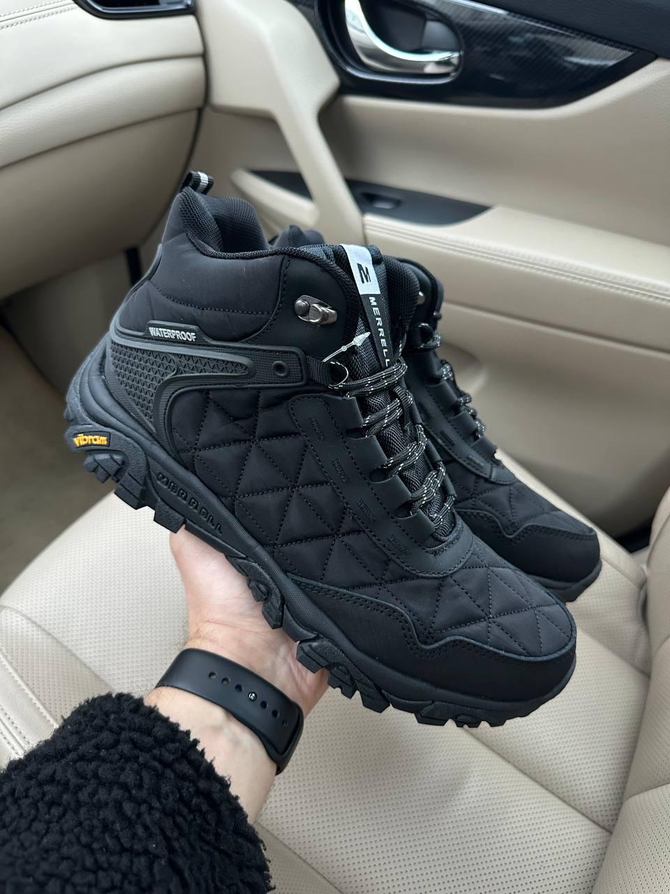 Чоловічі зимові кросівки Merrell Tracking Black Winter Fur (чорні) теплі високі кроси на хутрі art 7041 vkross