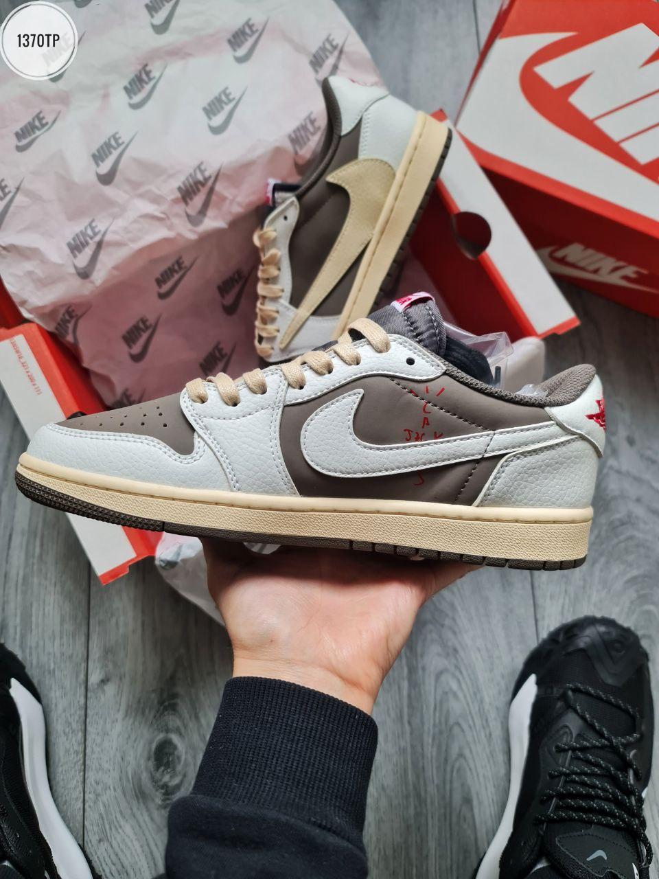 Чоловічі кросівки Nike Air Jordan 1 Retro Low Low OG SP 'Travis Scott Mocha (коричневі) стильні 1370TP Найк vkross