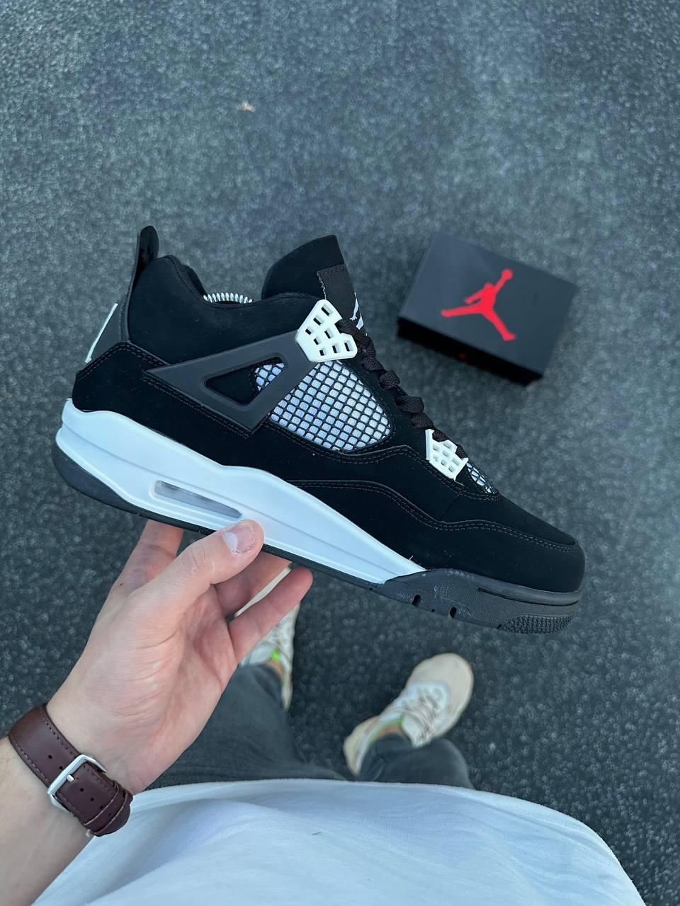 Чоловічі кросівки Nike Air Jordan Retro 4 (білі із сірим) високі повсякденні кроси 2525-9 Найк vkross